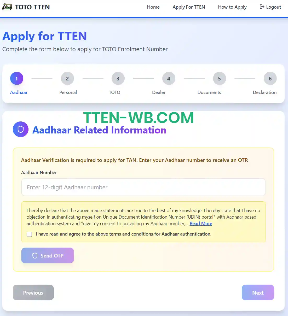 TOTO Enrolment Number Registration Online 2025